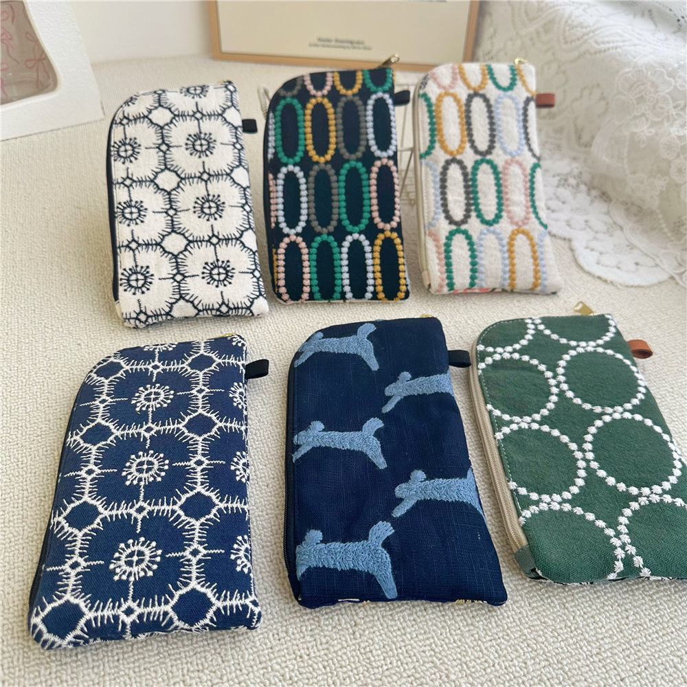 Embroidery Viewer - กระเป๋าใส่เหรียญสตรี Handmade ผ้าฝ้ายผ้าลินินเย็บปักถักร้อยแห่งชาติส่วนบุคคลผ้าใบลิปสติกโทรศัพท์มือถือแว่นตากระเป๋า