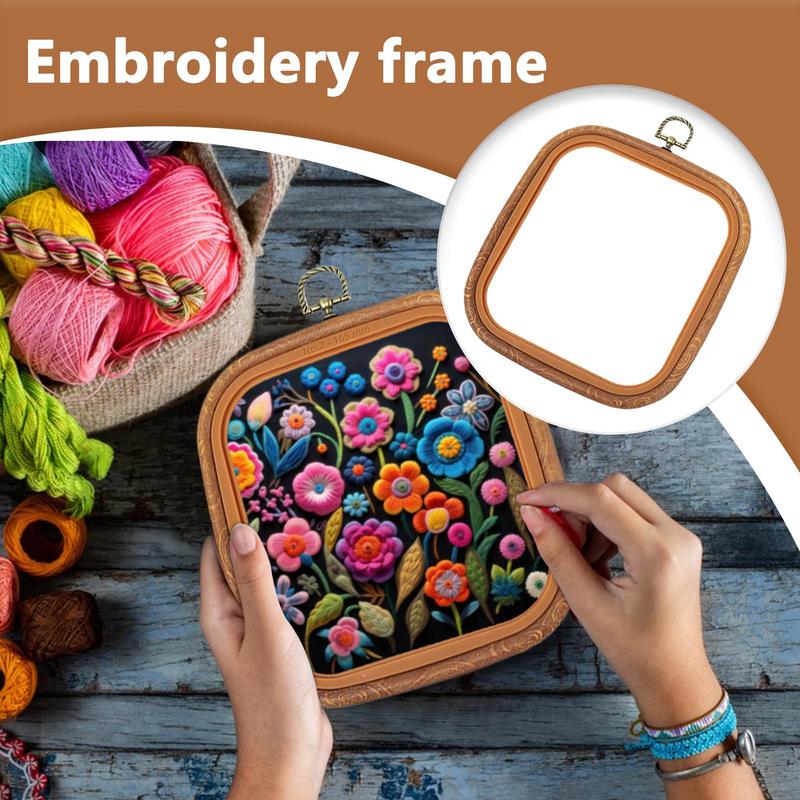 Embroidery Quilting - เย็บปักถักร้อยHoopกรอบขนาดใหญ่เย็บปักถักร้อยสแควร์เย็บปักถักร้อยรอบQuiltingอุปกรณ์Retro Needlepoint Hoopแหวนสําหรับ