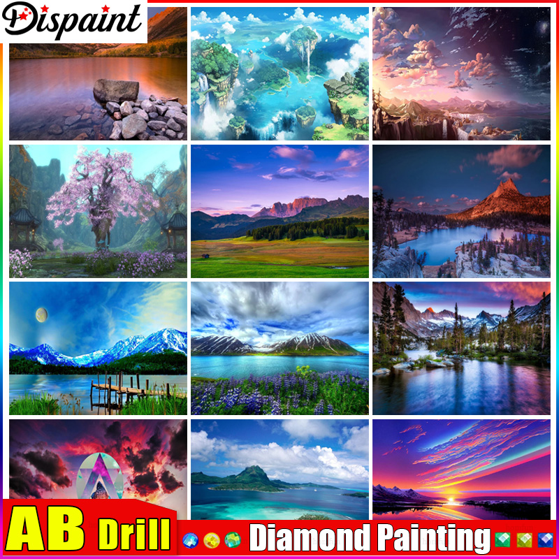 Embroidery Roll Pattern - Dispaint AB เพชรจิตรกรรมสแควร์/รอบเพชร 