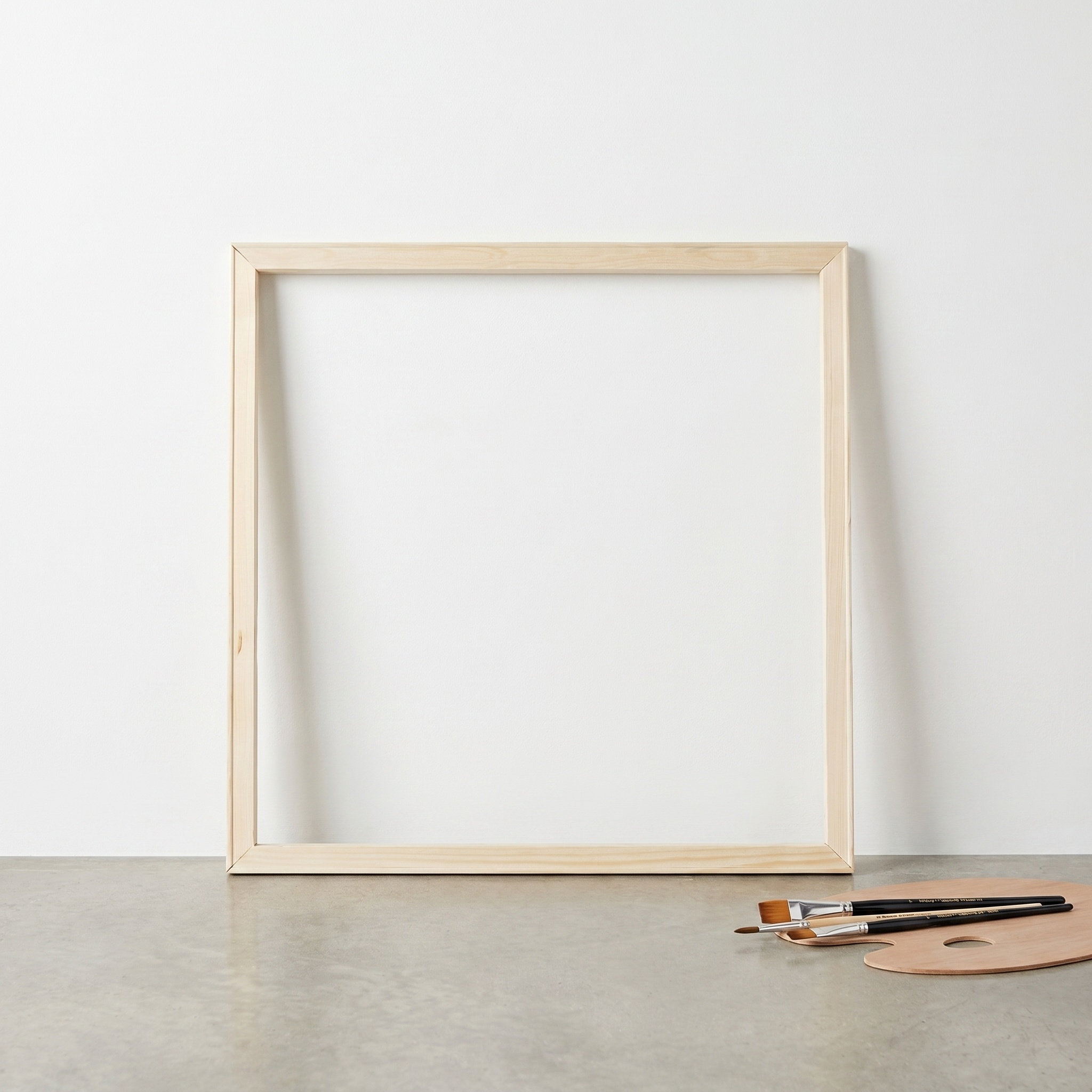 Frame Display Wood - กรอบไม้สำหรับผ้าใบ ขนาด 50x50 ซม. ไม้เนื้อแข็ง สไตล์รัสติก