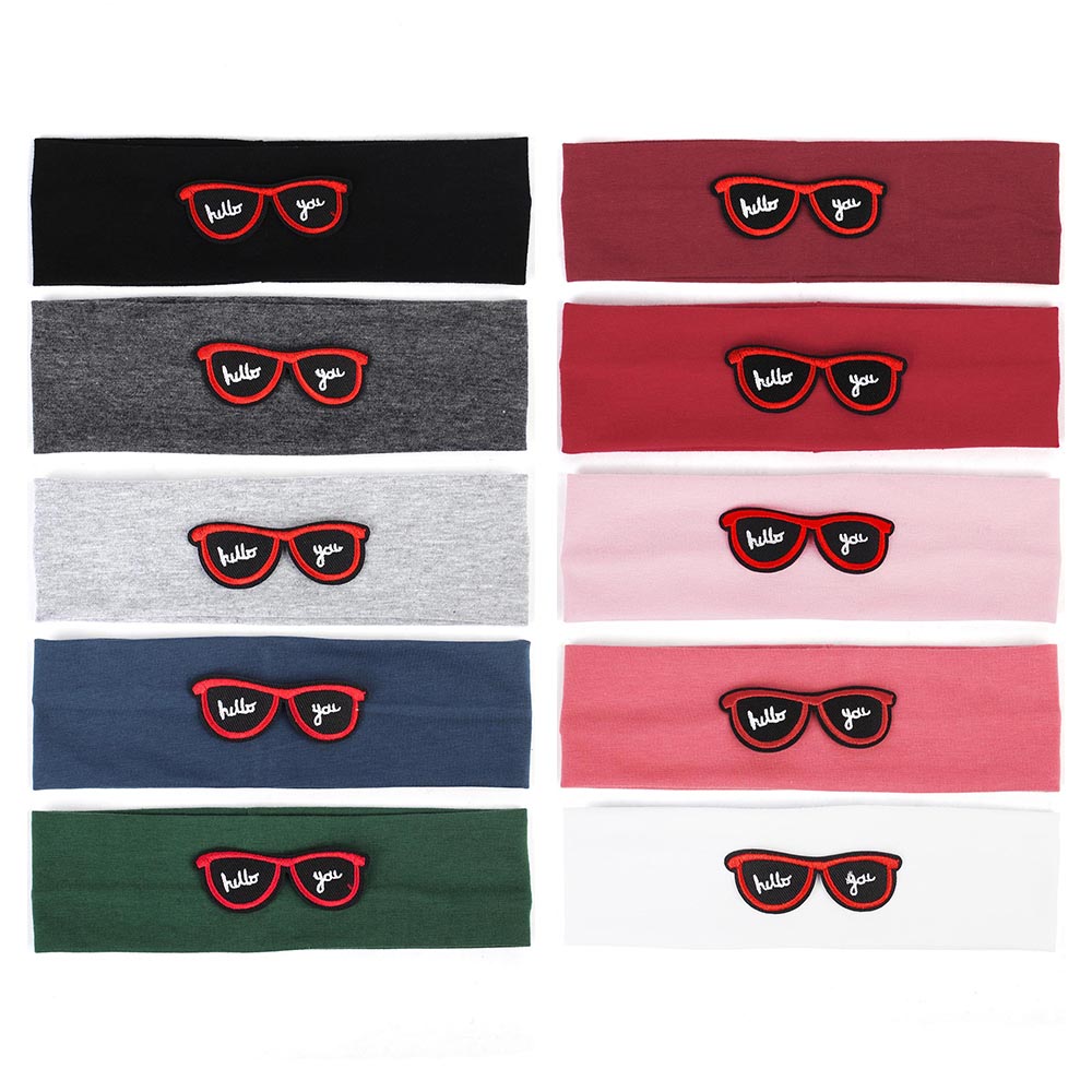 Embroidery Viewer - 2021ทารกแรกเกิดแฟชั่น Turban เด็กทารก Headband แว่นตาเย็บปักถักร้อยผ้าฝ้ายยืดหยุ่นผมวง Headband