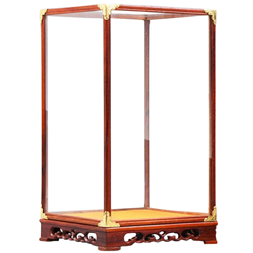 Frame Display Wood - กล่องโชว์กระจกสำหรับพระพุทธรูป กล่องป้องกันฝุ่น โครงไม้โปร่งใส ชั้นวางโชว์บนโต๊ะ สำหรับจัดเก็บของสะสม ป้องกันฝุ่น