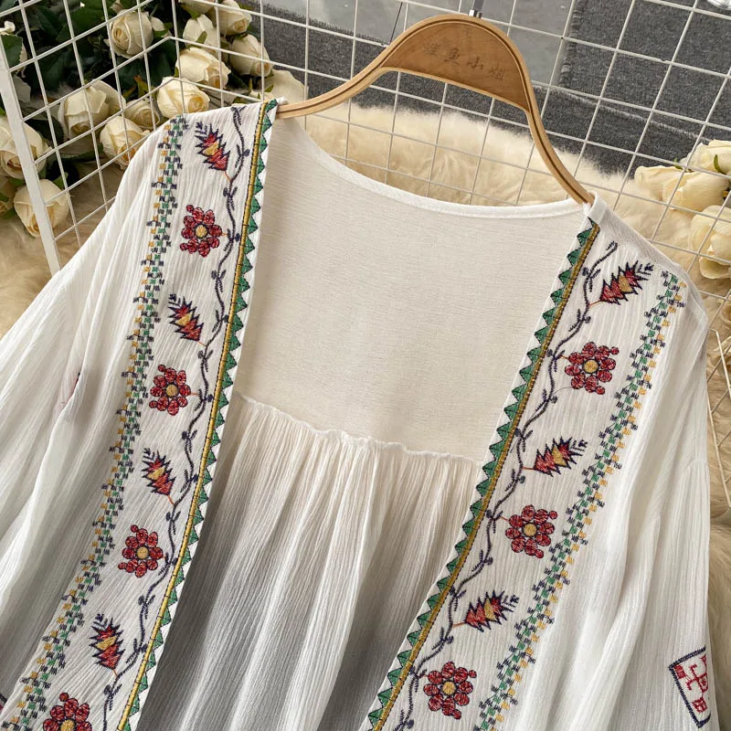เสื้อคาร์ดิแกนผ้าชีฟองมีพู่ปัก - Embroidery On Shirt บทวิจารณ์และราคา