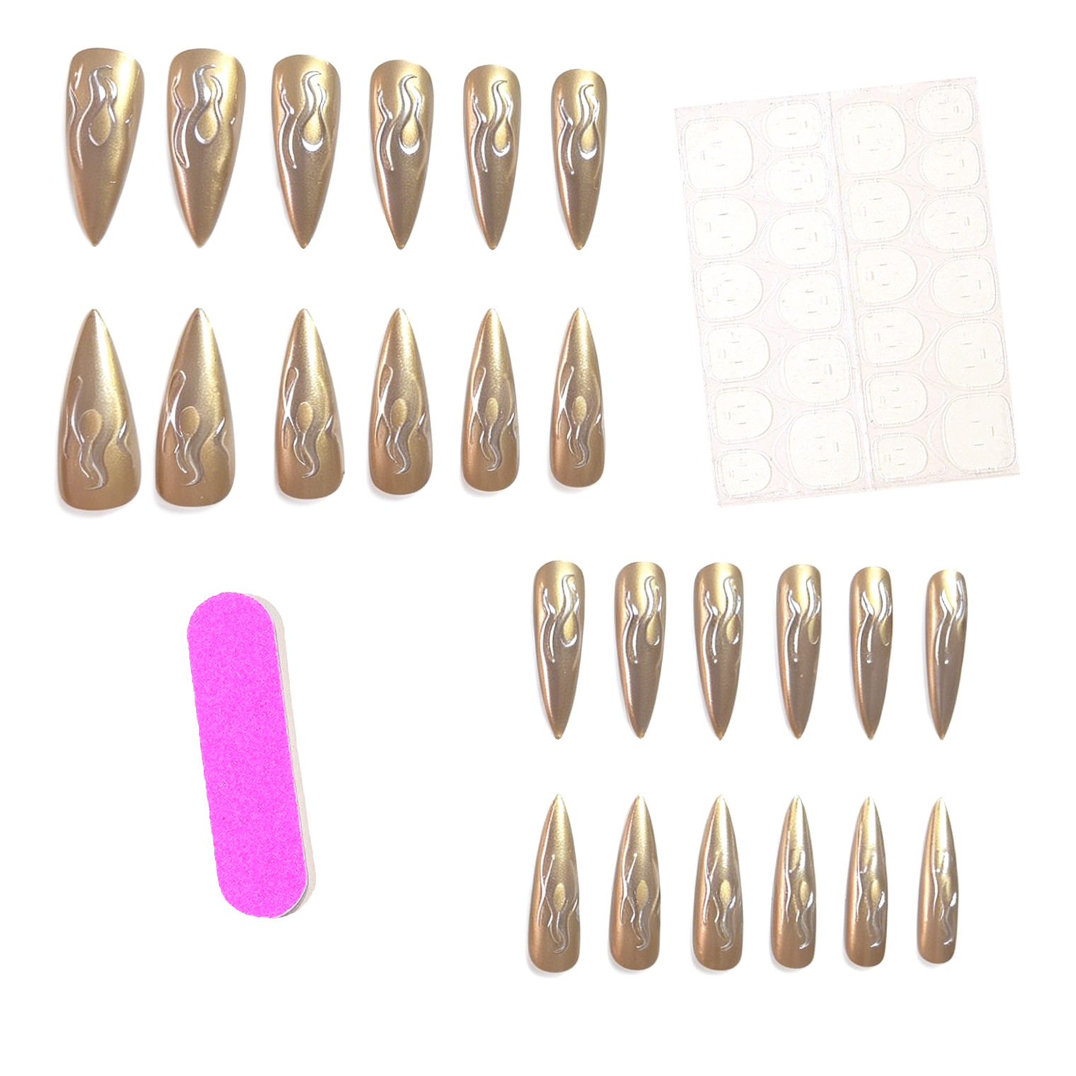 เล็บปลอมแบบกดติด 24 ชิ้น ลายเป - Embroidery Effect บทวิจารณ์และราคา