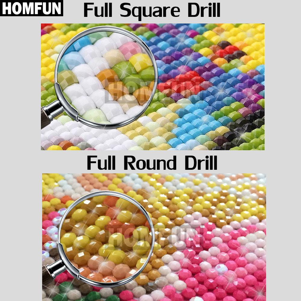 HOMFUN AB เย็บปักถักร้อยเพชรเต - Embroidery Roll Pattern บทวิจารณ์และราคา