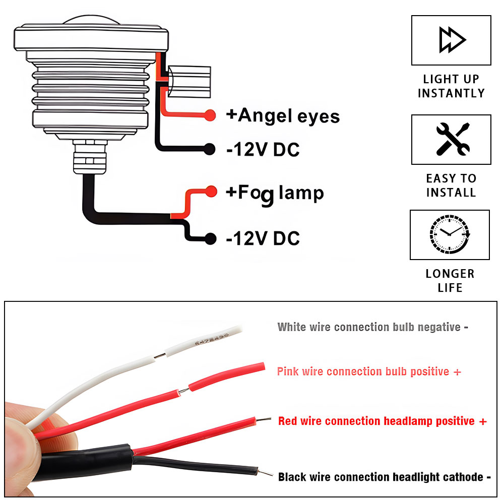 ไฟตัดหมอก LED สำหรับรถยนต์12V  - Embroidery Effect บทวิจารณ์และราคา