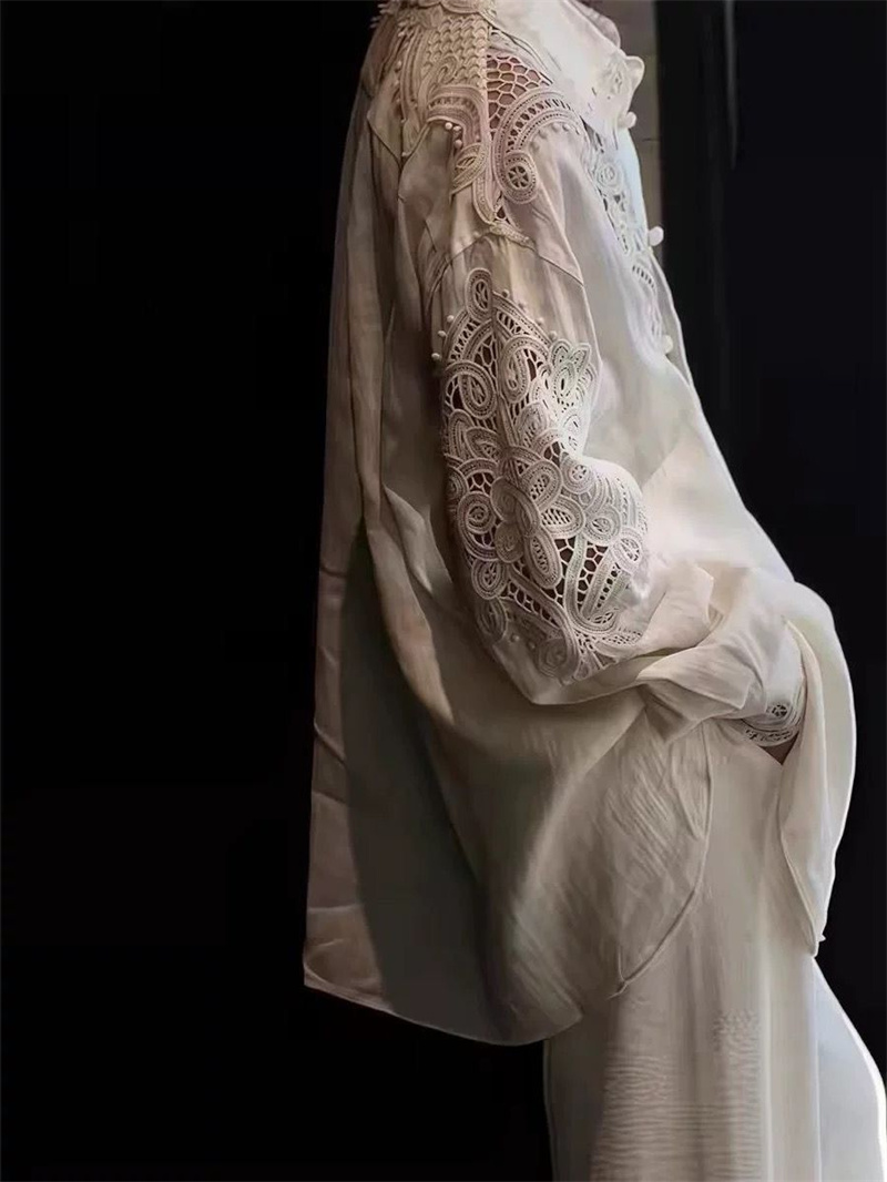 เสื้อเชิ้ตสีขาวสไตล์ดีไซเนอร์ส - Embroidery On Shirt บทวิจารณ์และราคา