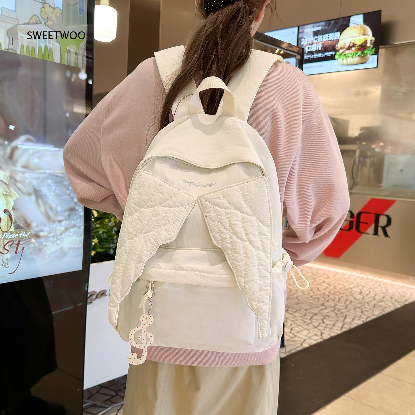 กระเป๋าเป้สะพายหลังผู้หญิงสีชม - Embroidery Quilting บทวิจารณ์และราคา