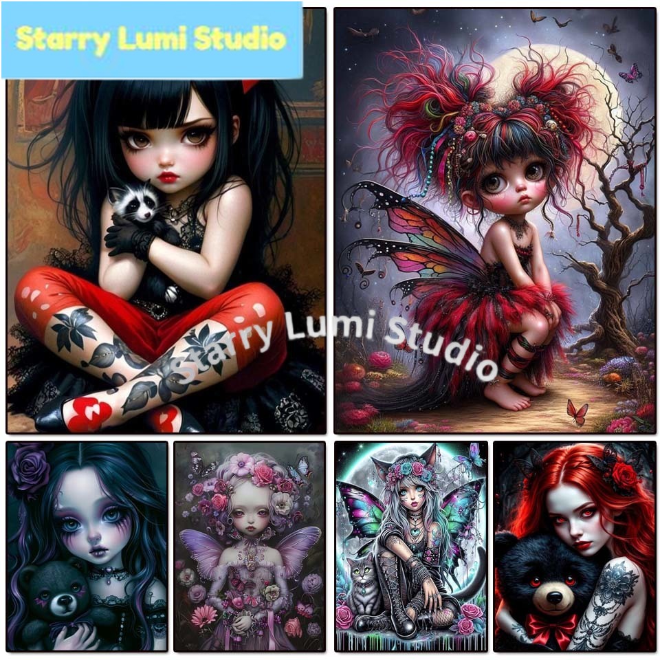 ชุดภาพวาดเพชร 5 มิติ ลายสาวโกธ - Embroidery Gothic บทวิจารณ์และราคา