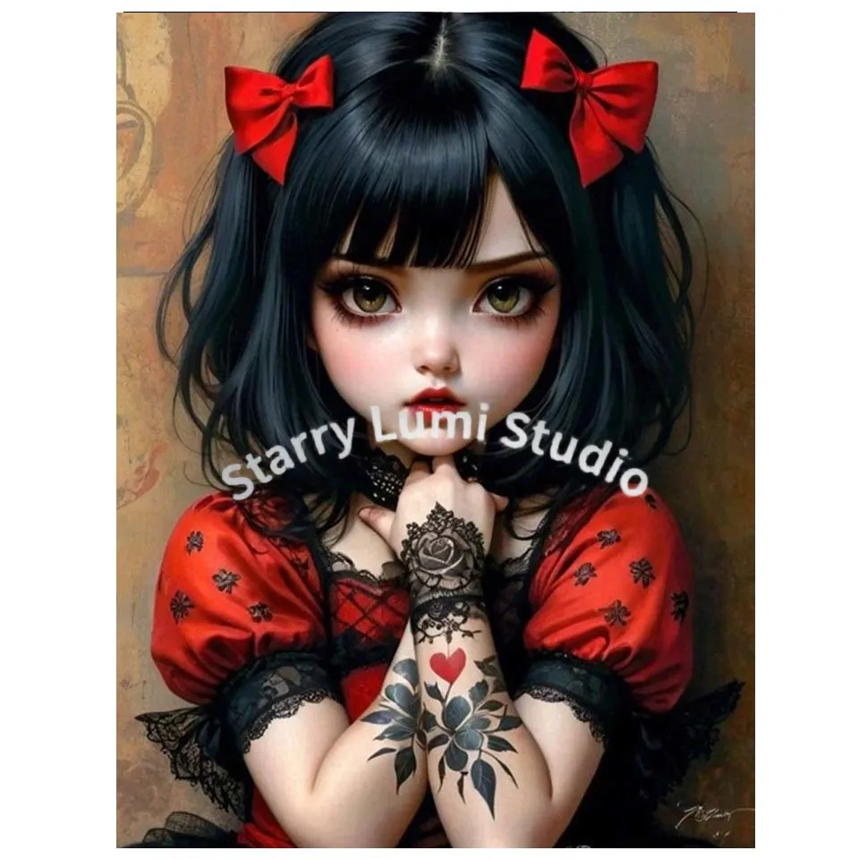 ชุดภาพวาดเพชร 5 มิติ ลายสาวโกธ - Embroidery Gothic บทวิจารณ์และราคา