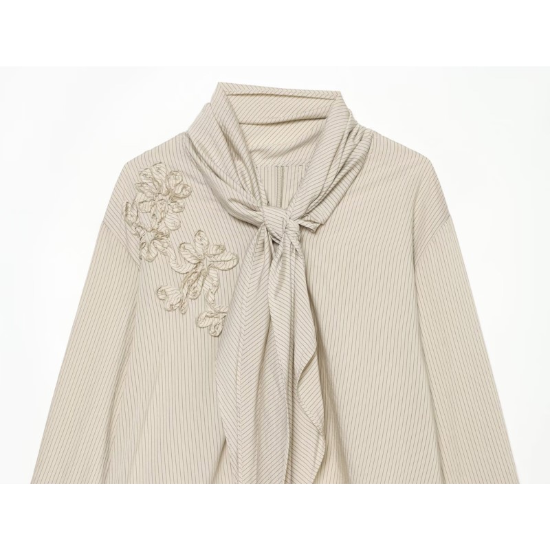 เสื้อเชิ้ตผู้หญิงลายทางพร้อมดี - Embroidery Knot บทวิจารณ์และราคา