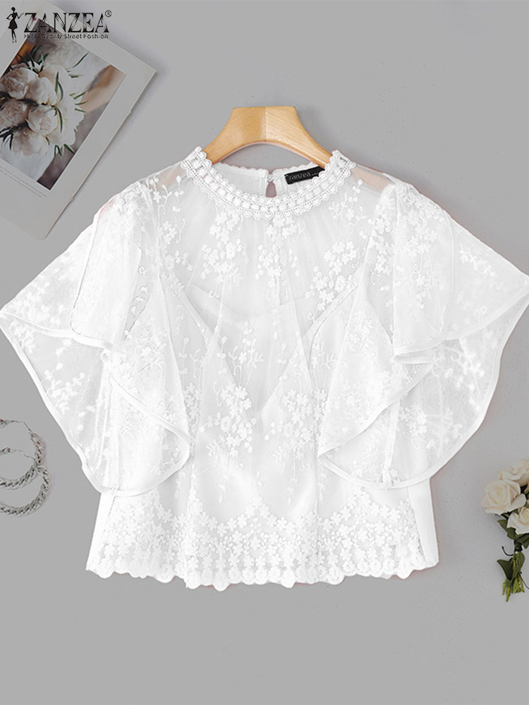 ZANZEA ผู้หญิงเย็บปักถักร้อยเส - Embroidery Jersey บทวิจารณ์และราคา