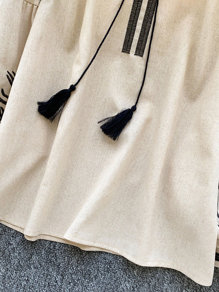 เสื้อผู้หญิงสไตล์โบฮีเมียน แขน - Embroidery On Shirt บทวิจารณ์และราคา