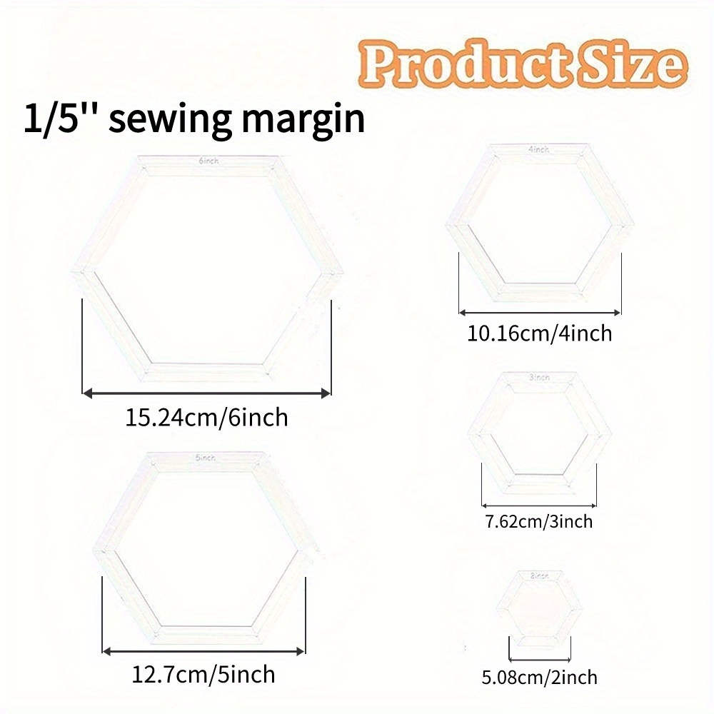 แม่แบบเย็บผ้ารูปหกเหลี่ยม 5 ชิ - Embroidery Quilting บทวิจารณ์และราคา