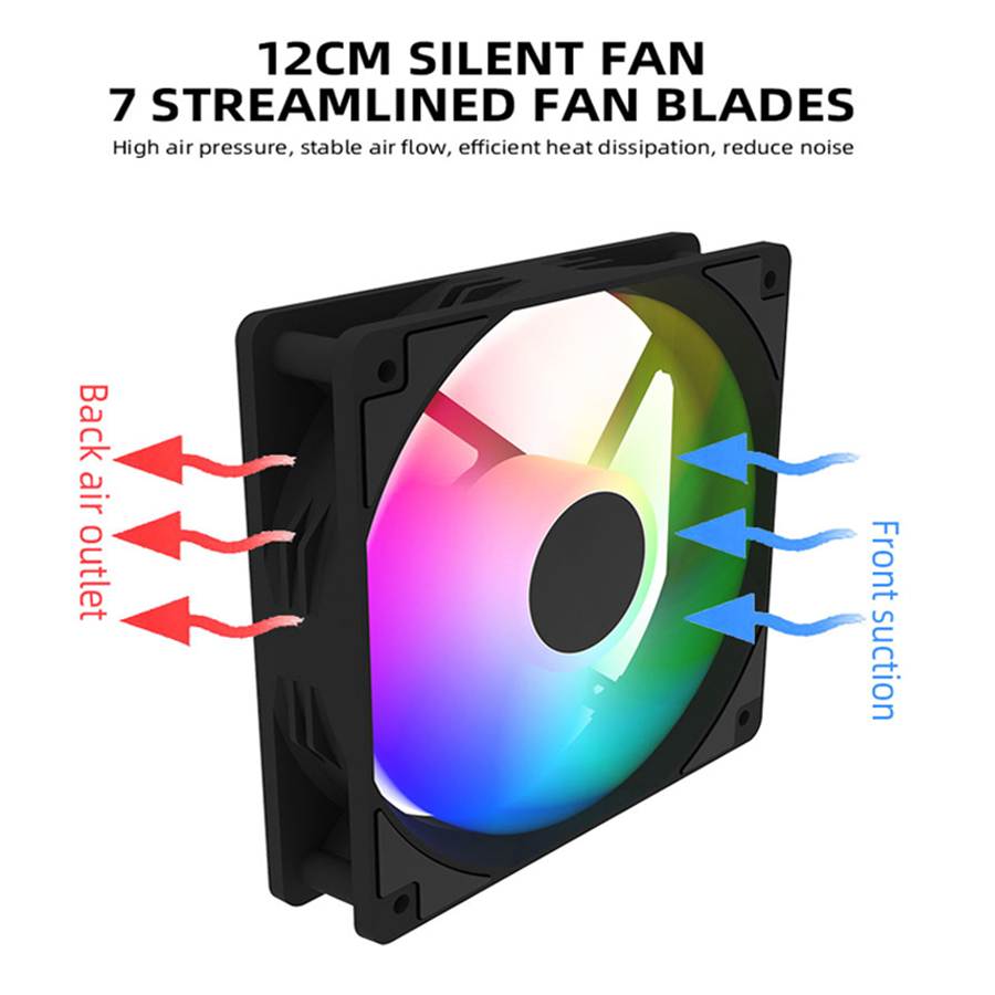 120 มม.พัดลม 12V RGB Cyclic Mi - Embroidery Effect บทวิจารณ์และราคา