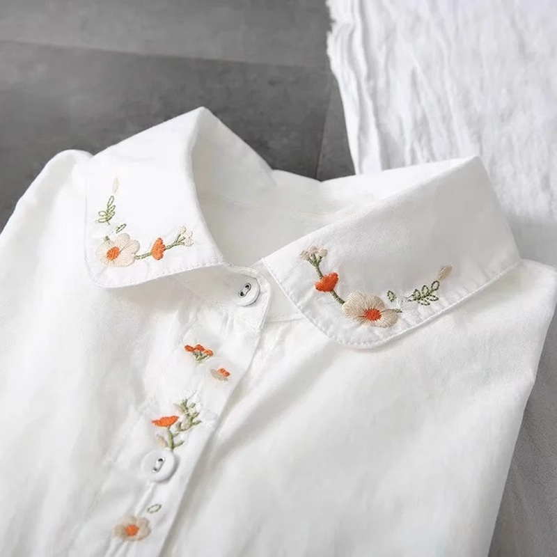 เสื้อเชิ้ตติดกระดุมปักลายดอกไม - Embroidery On Shirt บทวิจารณ์และราคา
