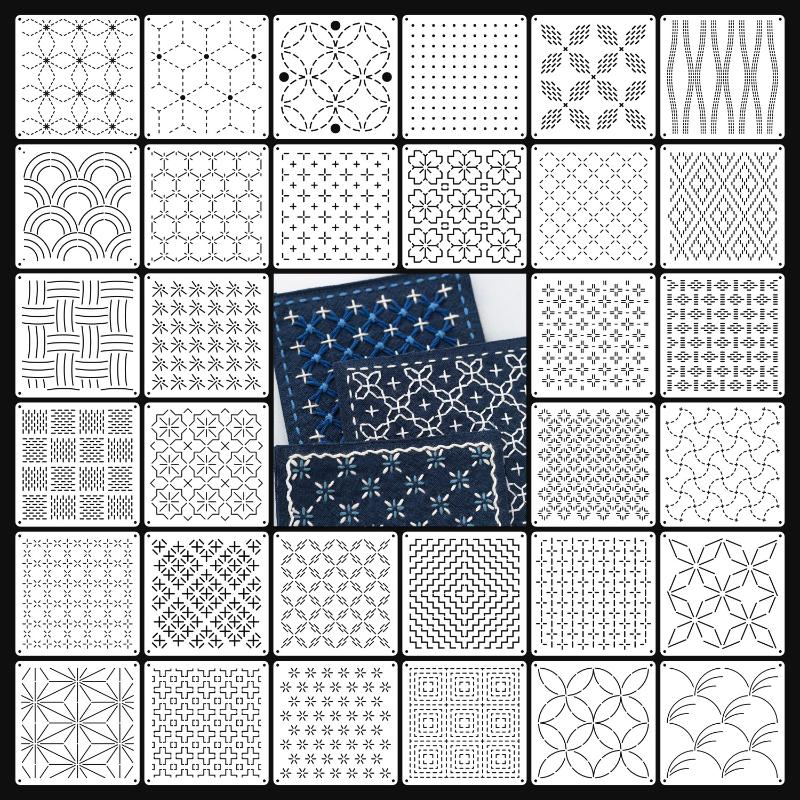 แม่แบบลายปักซาชิโก 9 ชิ้น/32 ช - Embroidery Quilting บทวิจารณ์และราคา
