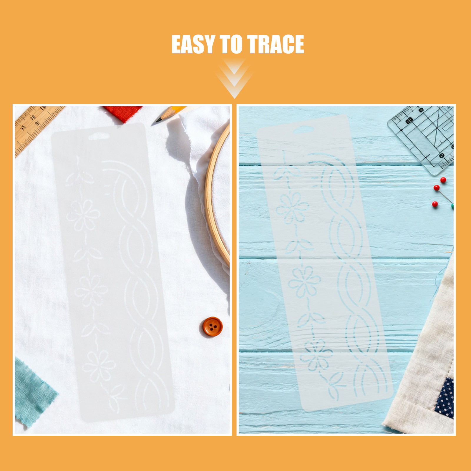 2 ชิ้น แม่แบบลายควิลท์มุม ลายค - Embroidery Quilting บทวิจารณ์และราคา